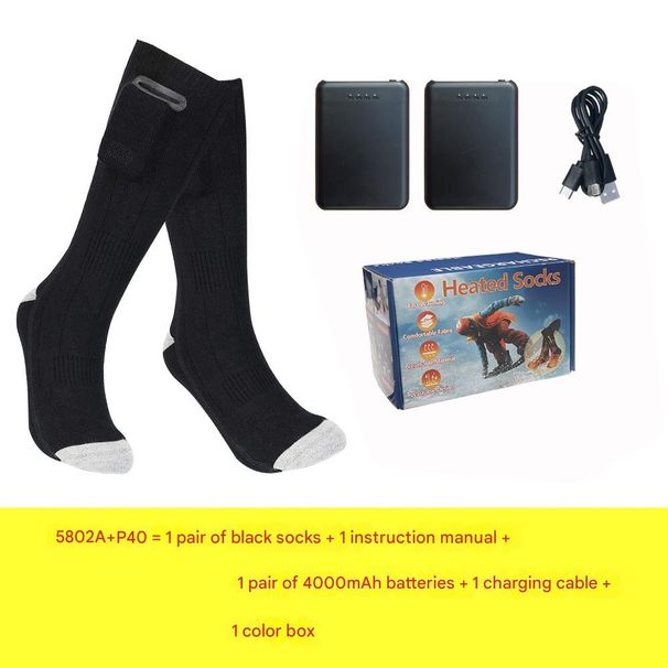 Cross Border Exclusive Heated Socks, Rechargeable, Winter Warming And Heat Generating Foot Warmers, Outdoor Skiing And Cycling Electric Heated Socks_desvips.com