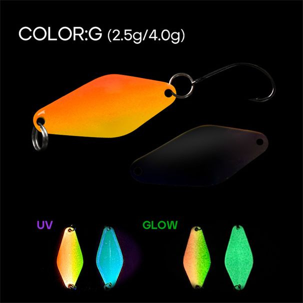 2.5g/4g UV Copper Spinner Lure - Micro Fishing Bait For Trout/Bass Glow In Dark River Stream Lure Ultra Light Spoon Bait_desvips.com
