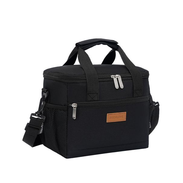 Double Compartment Insulated Lunch Bag Large Capacity Portable Handheld Shoulder Food Tote For Work School Picnic_desvips.com