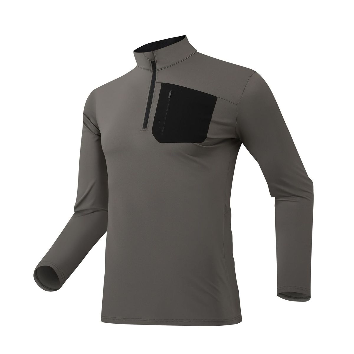 Autumn And Winter New Long Sleeve Men's Casual Half-zip Stand-up Collar Top Nylon Sportswear Running Training Quick-drying Suit_desvips.com