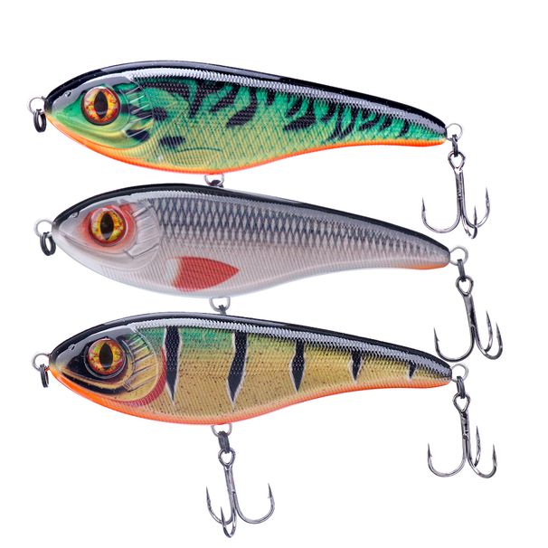 TREHOOK 3pcs 105mm 30g Sinking Pike Jerkbait Slider Glider Fishing Lure Lipless Hard Swimbait Wobbler For Pike Musky Bass Pesca_desvips.com