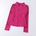Women's Yoga Jacket With Stand Collar & Zipper – Slim Fit, Long Sleeve, Sun Protection, Breathable For Running, Gym & Outdoor Sports_desvips.com