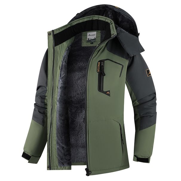 Large Size Couple Assault Jacket With Thick Fleece For Winter Outdoor Use, Windproof Warm Fishing, Hiking And Cycling_desvips.com