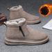Snow Boots Men's Shoes Winter New Mid-top Cotton Shoes Outdoor Warmth Piled Thickened One-pedal Cotton Shoes Cold-proof And Non-slip_desvips.com