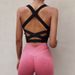 Cross Back Sports For Women, Shockproof Vest Style, Quick-Dry Running, Fitness Yoga Bra With Chest Pads_desvips.com