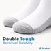 Men's Double Tough Crew & Ankle Moisturing Wicking Socks, Black & White Multi-Packs_desvips.com