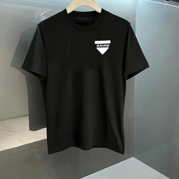 Jiasiqi Trendy Summer Printed Casual Simple Versatile Short Sleeve T-Shirt Stylish Comfortable Slim Fit Base Shirt_desvips.com