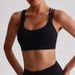 Solid Color Butter Gym Yoga Underwear Women Cross Back Shoulder Straps Fitness Sports Bra High Impact Push Up Top With_desvips.com