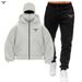 New Fashion Autumn Winter Fleece Set European Size Casual Sports Double Hooded Sweatshirt_desvips.com