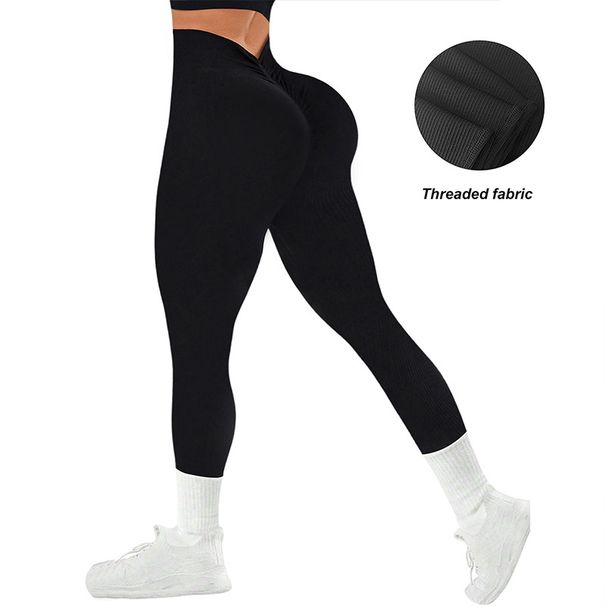 High Waist Seamless Yoga For Women, Slim Fit Quick-Dry Sports Leggings, Butt-Lifting Long Ribbed Fitness Pants_desvips.com