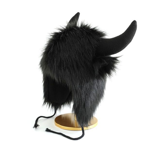 Halloween Funny Bullhead Plush Women's Winter Warm Hat_desvips.com