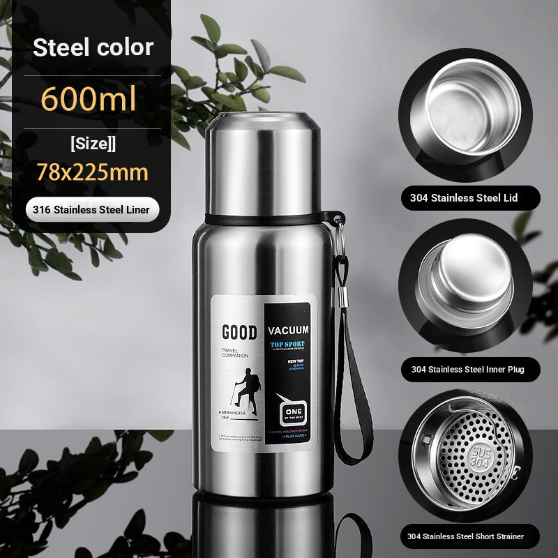 316 Stainless Steel Liner Vacuum All-steel Thermos Pot For Men Outdoor Travel Mountaineering Portable Large Capacity Thermos Cup_desvips.com