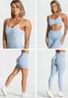 TEVEO Women's Color-Block Shockproof Sports Bra & Tank Top Set With Shorts & Pants, Outdoor Fitness, High Waist Hip-Lifting Quick-Dry_desvips.com