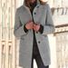 Women's vintage button-up woolen coat_desvips.com