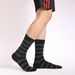 5 Pairs Mens Dress Stripe Plus Size,High Quality Combed Cotton Crew Socks,Black Cool Breathable Casual Socks For Men_desvips.com