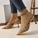 Pointed Printed High-heeled And Women Open Toe Stiletto Sandals Outer Wear Slippers Large Size High Heels_desvips.com
