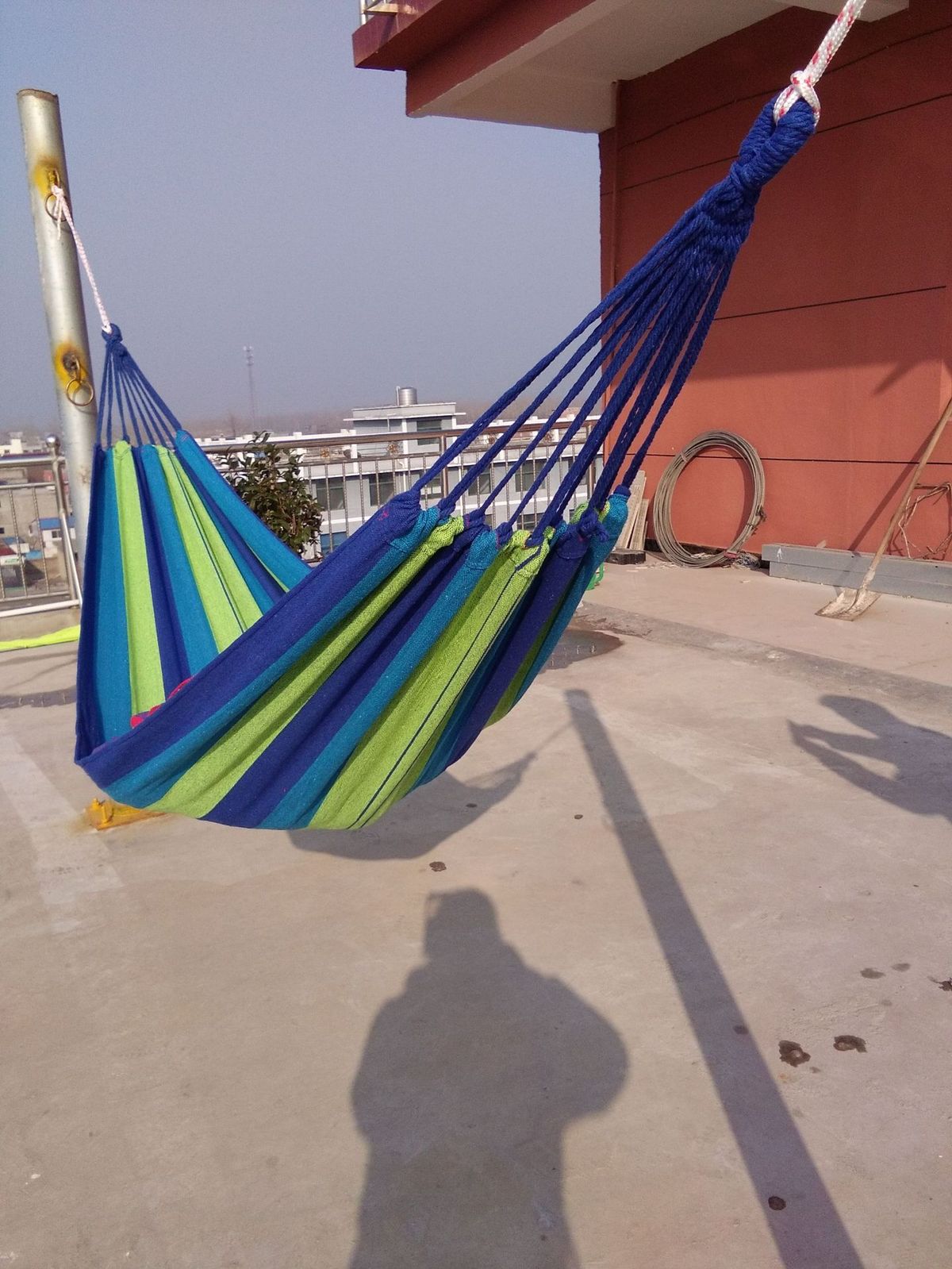 Fuhua Canvas Anti-Rollover Single And Double Person Swing Outdoor Hammock Camping With Bent Stick_desvips.com