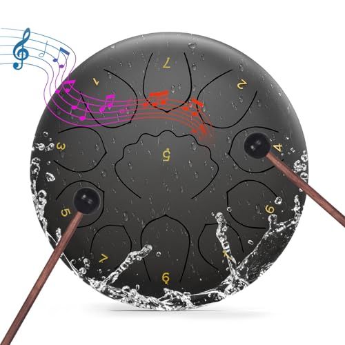 Professional Steel Tongue Drum Adults Children - Approx 20.3cm Hand Percussion Rain Drum, With 11 Notes, Suitable For_desvips.com
