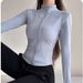 Nylon Quick-Dry Clothing Stand Collar Sports Running Jacket Long Sleeve Breathable Training Yoga Top_desvips.com