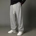 Men's Outdoor Loose Wear Resistant Straight Leg Sweatpants Drapey Casual Pants Four Seasons Long Polyester Fiber_desvips.com