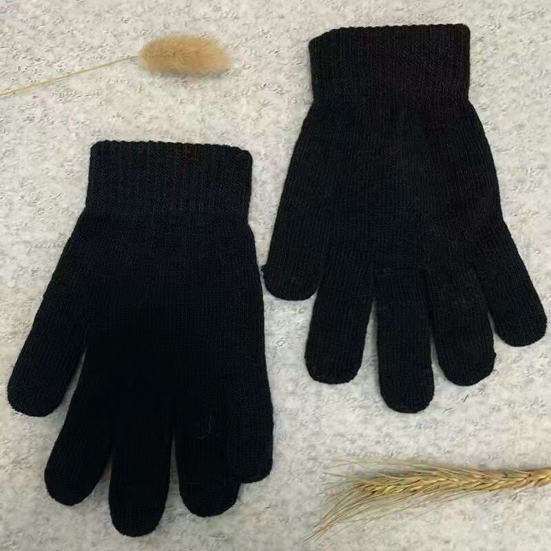 Japanese Style Girl Gloves Winter Warmth Fingered Embroidered Cute Cartoon Bear Cold-Proof Outdoor Cycling Student_desvips.com