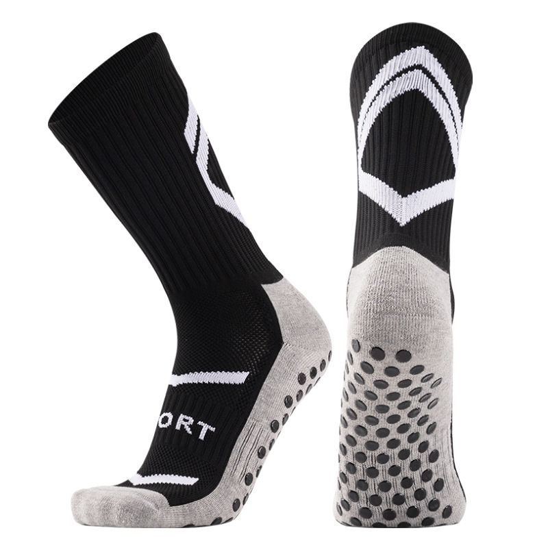 Adult Mid Calf Non-Slip Soccer Socks With Adhesive Dots Sports Socks Repackaged And Tagged_desvips.com