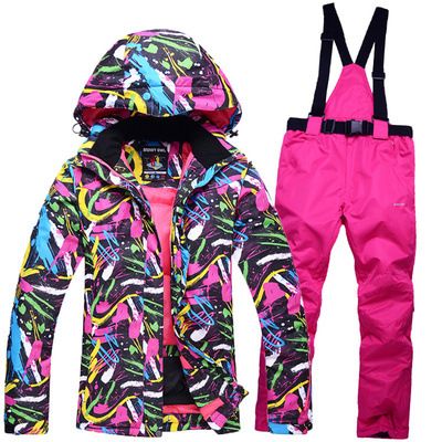 001 New Women's Korean Winter Outdoor Snowboard And Skiing Warm Thickened Ski Suit For Women_desvips.com