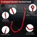 FishTrip Red V-Bend Baitholder Fishing Hooks 50-100pcs Double-barbed Hooks For Bass Crappie Soft Live Baits Saltwater Freshwater_desvips.com
