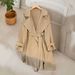 women's leather trench coat with belted waist & lapel collar elegant long s cket for fall winter (brown/black/grey/pattern)_desvips.com