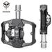 GEWAGE Mountain Bike Locking Flat Aluminum Alloy Triple Bearing Cycling Pedals_desvips.com
