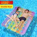 Rainbow Gradient Inflatable Double Lounger - Glitter Mesh & Padded Pillow (Eco-Friendly PVC 200cm Heavy-Duty For Pool & Beach)_desvips.com