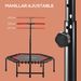 Trampolín De Fitness 114x114x132 Cm Con Mango Ajustable De 3 Niveles Y Marco De Acero Rojo_desvips.com
