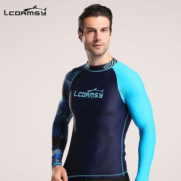 Korean Style Men's Long Sleeved Diving Suit Quick Drying Slim Fit Sun Protection Beach Surfing Snorkeling Jellyfish Swimsuit_desvips.com