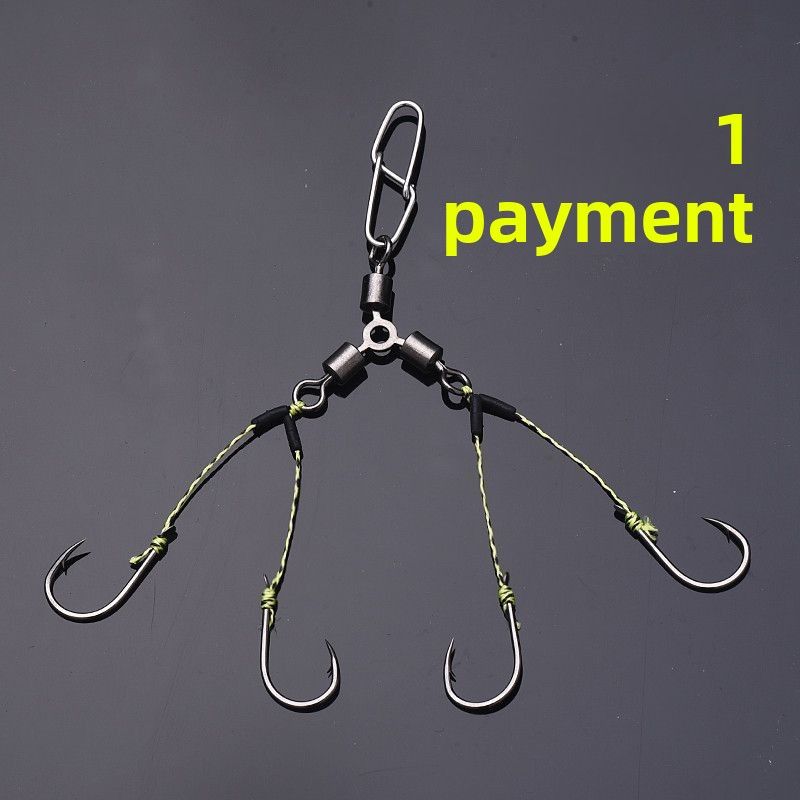 New Grape Hanging Pellet Hand Sea Rock Rod Small Explosion Anti-Tangle Finished Four-Hook Fishing Hook_desvips.com