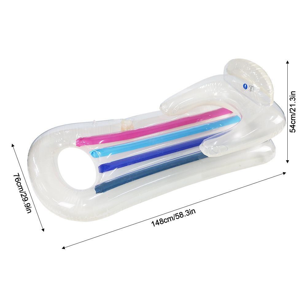 Clear PVC Inflatable Lounge Oversized Transparent Floating Mat For Pool Beach Ultra Comfortable Water Hammock With Reinforced Seams For Adults_desvips.com