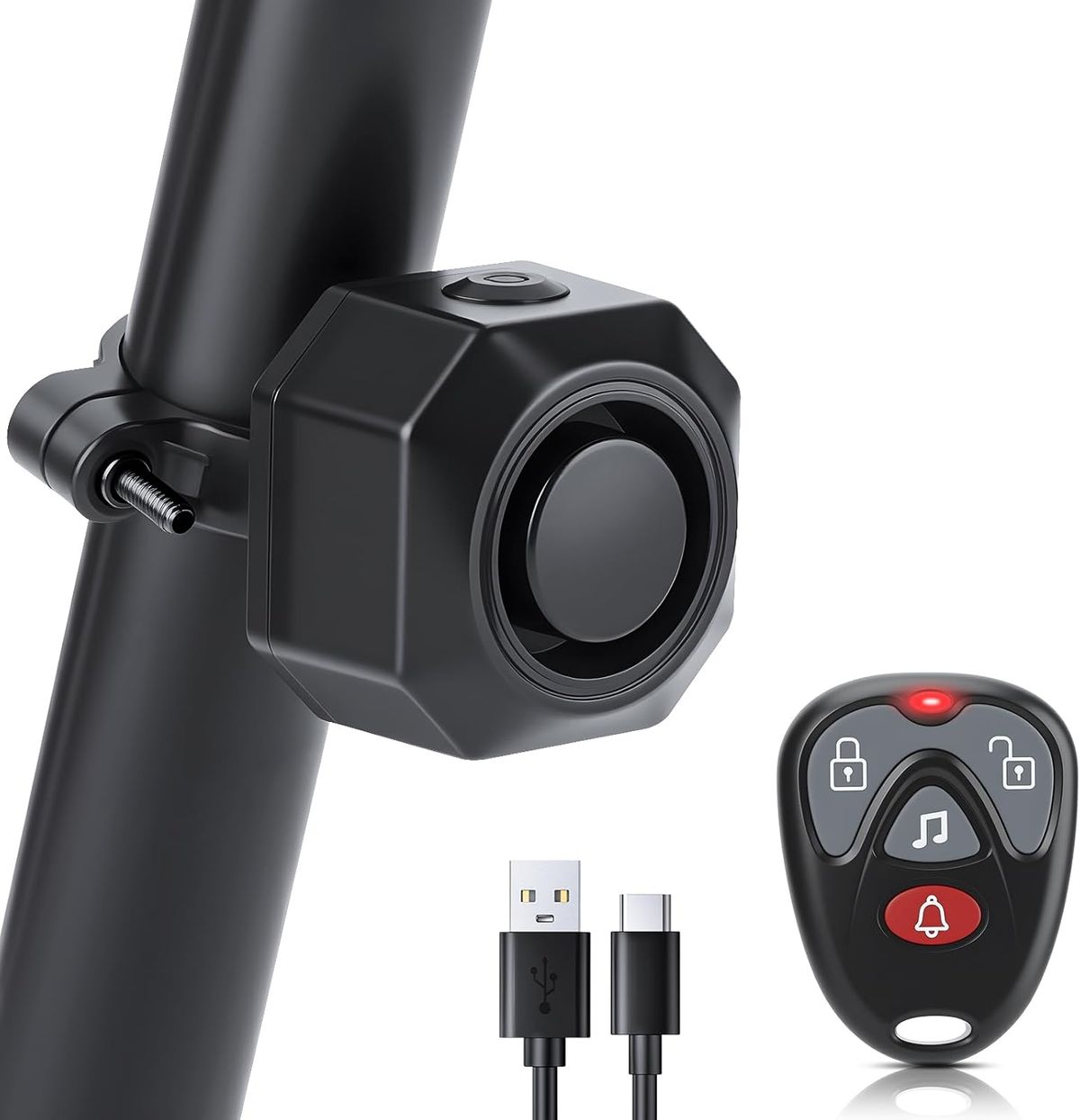 USB Rechargeable Bike Alarm,Max 110dB Motorcycle Alarm With Remote&7 Levels Sensitivity Bike Alarms, Anti Theft Vibration Motion Sensor Alarm_desvips.com