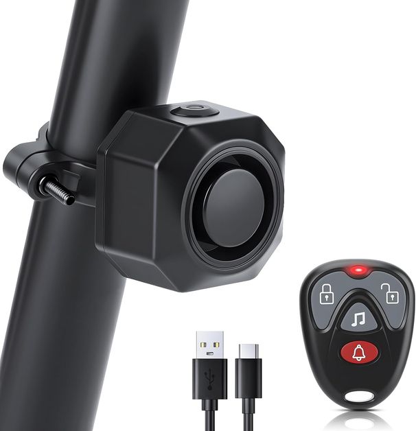 USB Rechargeable Bike Alarm,Max 110dB Motorcycle Alarm With Remote&7 Levels Sensitivity Bike Alarms, Anti Theft Vibration Motion Sensor Alarm_desvips.com