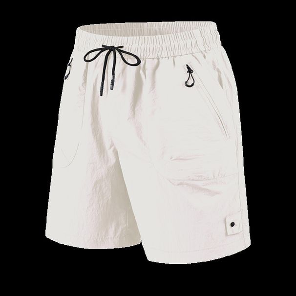 2025 New Versatile Shorts With Drawstring, Loose Fit, Nylon Pocket Decoration, Summer Casual Pants, Beach Pants_desvips.com