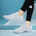 SG01 White Ladies Lightweight Leather Aerobics Sneakers Cheerleading Shoes Teen Girls Casual Fitness Sports Dancing_desvips.com