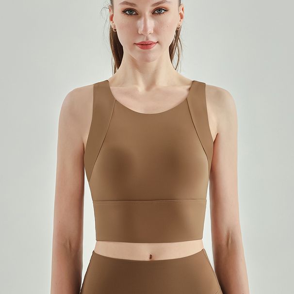 SwayneHigh-strength Yoga Vest For Women, Brushed For A Bare-skin Feel, With Padded Cups And Supportive Design, Fitness Bra With A Beautiful Back_desvips.com