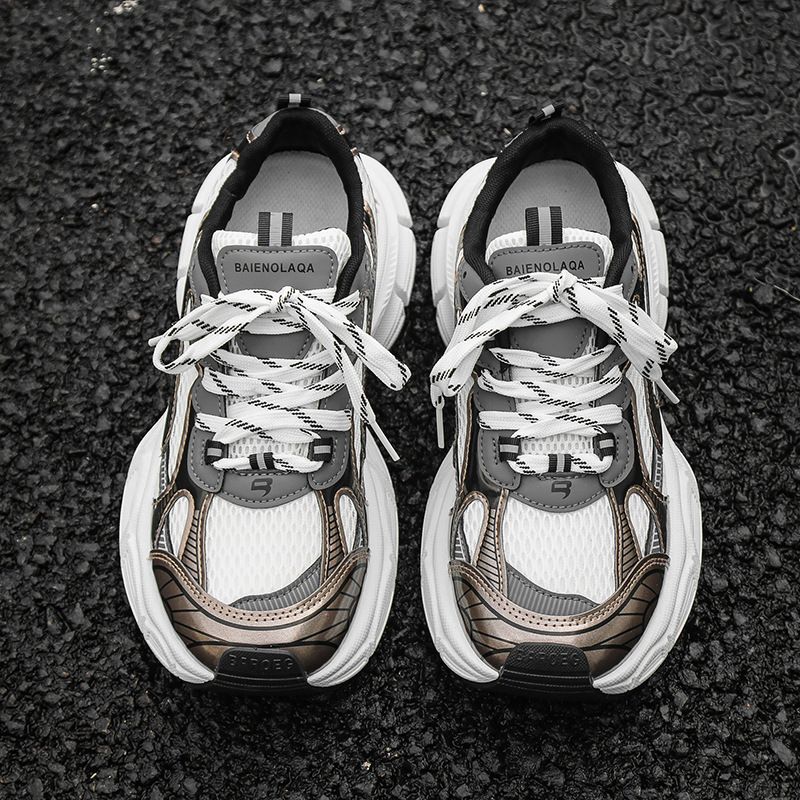 2025 Couple Mesh Breathable Dad Low Top Thick Sole Height Increasing Casual Men's Sports Running Shoes YH917 Generation_desvips.com