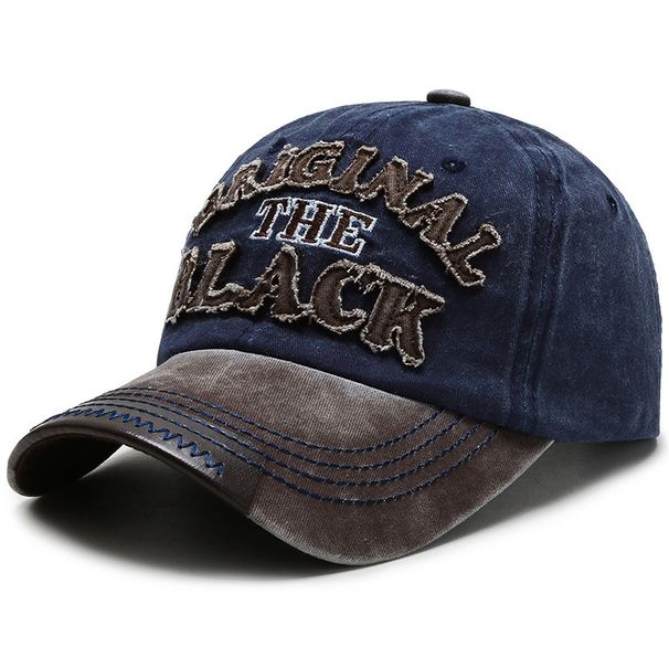 Men's Vintage Washed Fabric Made Old Baseball Cap Embroidered Letter Curved Brim Peaked Cap Outdoor Sports Sun Hat_desvips.com