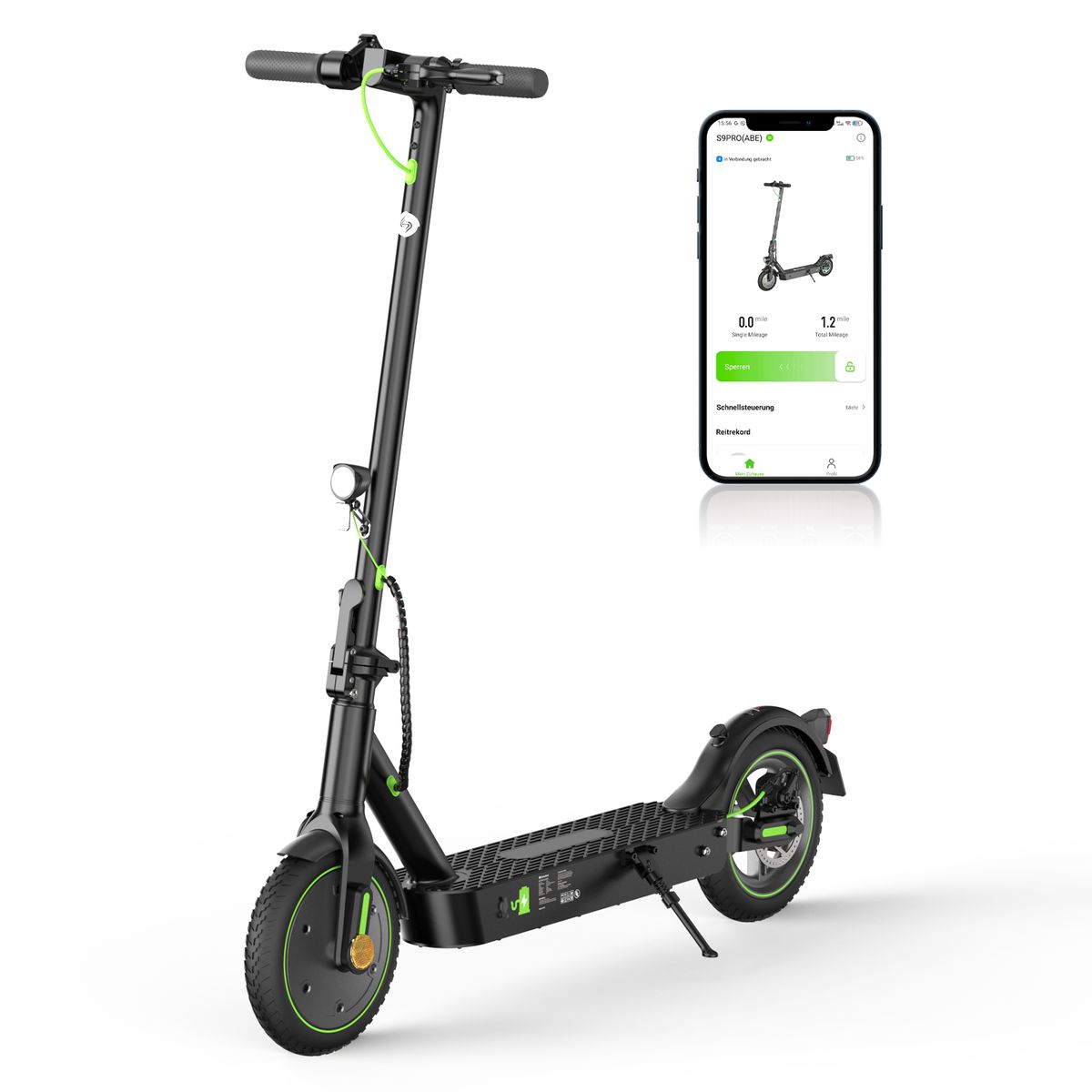 isinwheel S9 PRO (ABE) Adult Electric Scooter 330W Motor 36V 7.5Ah Battery 8.5" Tires City Commuter Electric Scooter_desvips.com