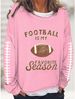 Women's Sports Pullover Sweatshirt Casual Letter Football Print Street Round Neck Long Sleeve Top For Autumn And Winter_desvips.com