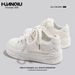 Huanqiu KMJZ1210 Women's White Sneakers Lightweight Casual Shoes With High-Looking Thick-Soled Mesh Insole Versatile And_desvips.com
