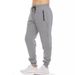 European Size Men's Sports Casual Pants Zipper Fleece Thickened Fitness Running Solid Color Sweatpants_desvips.com