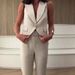 Women's new fashionable temperament simple vest suit long suit pants_desvips.com