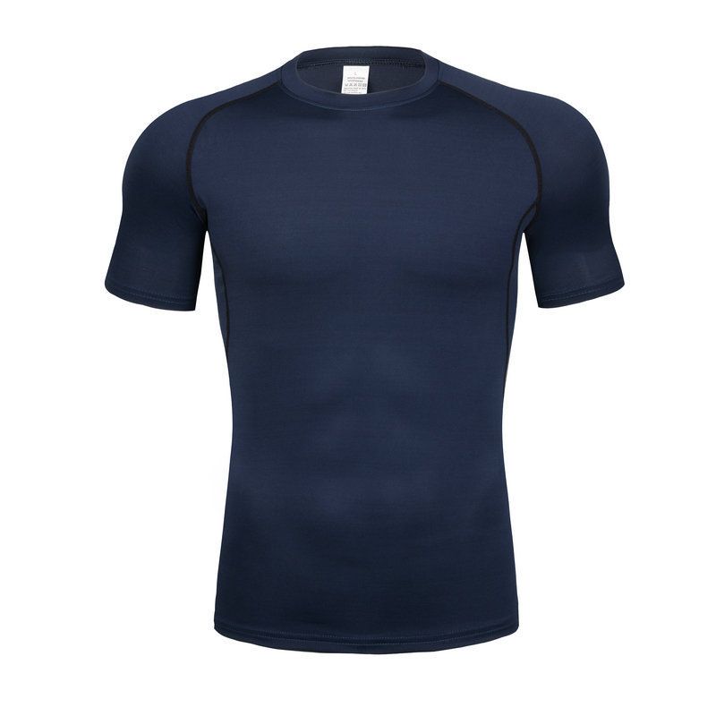 Men's Quick-Dry Fitness T-Shirt - Breathable Workout Tee For Running & Gym Training - Moisture-Wicking Polyester Blend With Colorful Dot Pattern_desvips.com