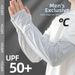 Running Arm Warmers Men's Sunscreen Arm Sleeves Ice Silk Cool Breathable UV Protective Loose Fit For Outdoor Cycling Summer Running_desvips.com
