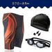 Two-Piece Suits Men's Swimwear Equipment Professional Trendy Men's Boxer Shorts Swimming Goggles Swimming Cap Nose Clip Earplugs 4 Piece Set_desvips.com